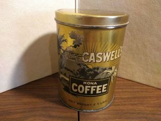 Old 2 1/2 Lb.  Coffee Tin Can Caswell 