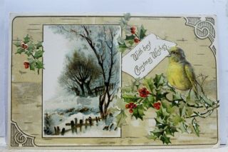 Christmas With Best Xmas Wishes Postcard Old Vintage Card View Standard Souvenir