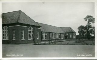 Hurworth - On - Tees - The School - Old Real Photo Postcard View