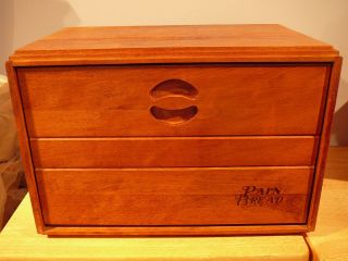 Baribocraft Baribo - Maid Teak Stained Maple Solid Wood Breadbox (ghi)
