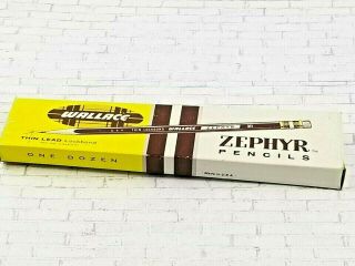 Vintage Box Of 9 Wallace Zephyr Pencils Thin Lead 311 Lockbound Medium