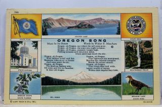 Oregon Or Song Crater Lake Postcard Old Vintage Card View Standard Souvenir Post