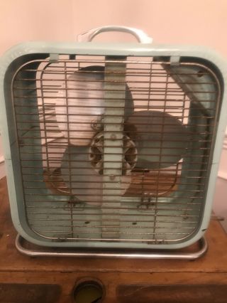 Vintage Metal Country Aire Box Fan From Coast To Coast 14” On Tilt Stand 2
