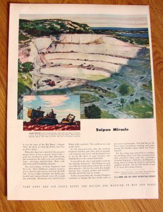 1947 U.  S.  Army Air Force Recruiting Ad Saipan Miracle