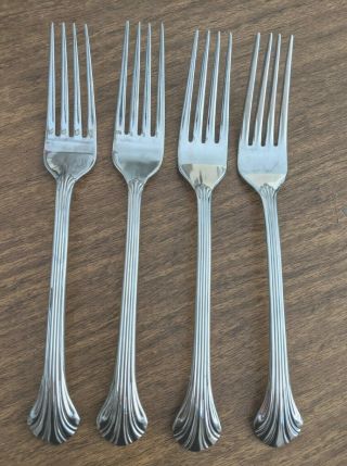 Gorham Grande Quintette 18/8 Stainless Flatware Silverware 4 Dinner Forks