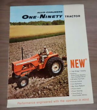 1964 Allis Chalmers 190 One - Ninety Tractor Brochure Hard To Find