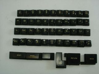 Vintage Set 50 Salvaged Royal Typewriter Keys Letters Numbers Art Craft Plastic