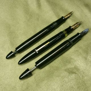 3 Sheaffer 350 Fountain Pens 3 Nibs For Repair Or Parts (2 Vacuum - 1 Lever Fill)