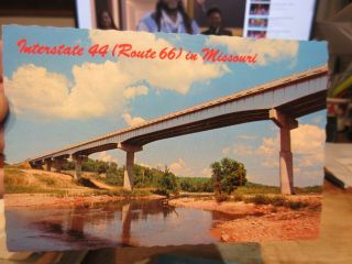 Vintage Old Postcard Missouri Interstate 44 Us Route 66 Highway Bridge Creek Rte