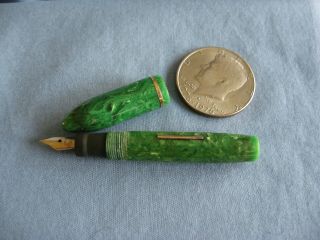 Vintage Green Marbled Mini Fountain Pen With 14k Nib