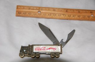 Coke Coca Cola Pocket Knife Colonial Prov.  Usa Mac Truck