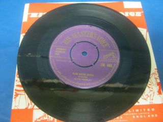 RECORD 7” SINGLE ELVIS PRESLEY BLUE SUEDE SHOES Purple His Masters Voice 3471 2