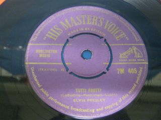 RECORD 7” SINGLE ELVIS PRESLEY BLUE SUEDE SHOES Purple His Masters Voice 3471 3
