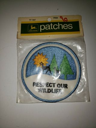 Vintage Respect Our Wildlife John Deere Snowmobile Patch In Package
