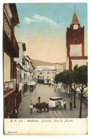 Funchal - Rua Do Aljube,  Street Scene - Old Madeira Postcard