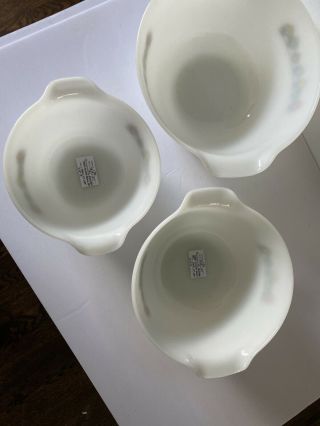 Vintage Fire King Summerfield flower Mixing Bowl set of 3 Anchor Hocking 1970 ' s 2