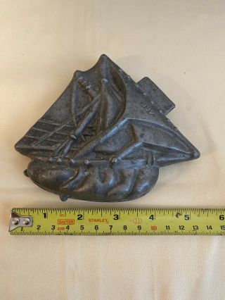 Rare Antique Vintage Pewter Boat Ice Cream Mold 465 See Pic