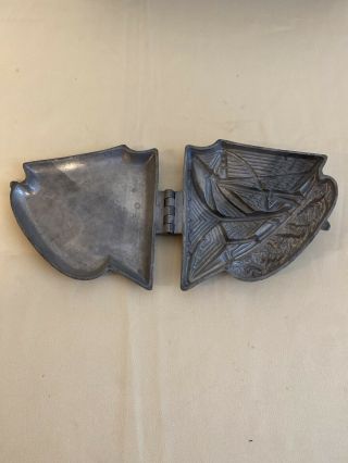 Rare Antique Vintage Pewter Boat Ice Cream Mold 465 See Pic 3