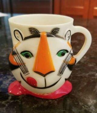 Vtg 1964 Kellogg Tony The Tiger Frosted Flakes Plastic Cereal Bowl & Cup Mug