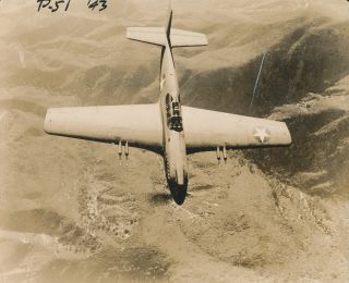 1940s Wwii Usaaf North American P - 51 Mustang Fighter Airplane In Flight Photo