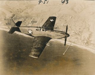 1940s Wwii Usa North American P - 51 Mustang Fighter Airplane In Flight Photo