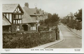 Bare - Morecambe - Elms Road - Old Real Photo Postcard View