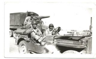 Ww2 Photo - 3 Us Soldiers In A Jeep Named : Baby Oh