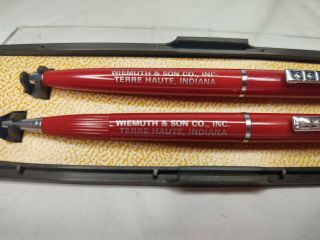 Vintage PaperMate Pen & Pencil Set Red & Silver Double Heart Wiemuth 3
