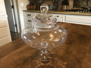 Vintage Large Clear Glass Drug Store Candy Apothecary Jar