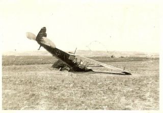 Black Cross Down Shot Down Luftwaffe Fi.  156 Storch Recon Plane In Field