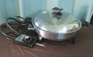 Vtg Rena Ware 10 " Electric Skillet 7125e W/ Lid & Power Cord Well