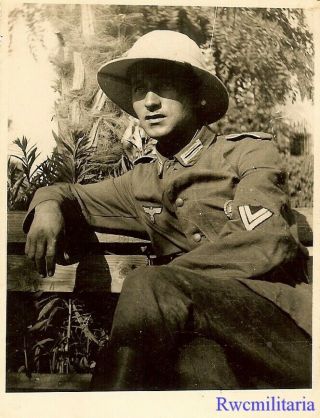 Port.  Photo: Best Wehrmacht Obergefreiter W/ Pith Helmet; Saloniki,  Greece 1941
