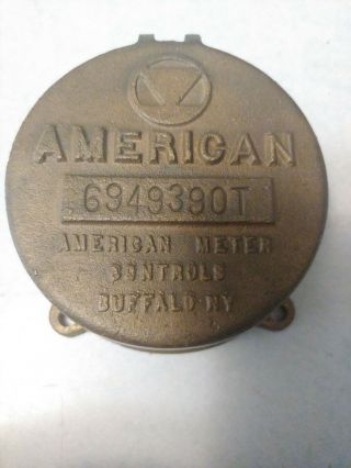 Antique Brass Water Meter Trident American York Lid Gas Cap Usa Nos Rat Rod