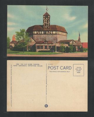 1930s The Old Globe Theatre Texas Centennial Exposition Dallas Texas Postcard