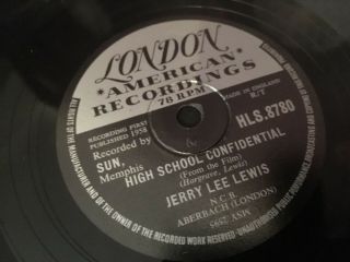 Jerry Lee Lewis : High School Confidential / Fools Like Me.  Uk.  78.  Rpm (1959)