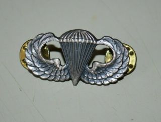 Ww2 Us Army Airborne Wings Pin Back Marked V - 21 1of 2