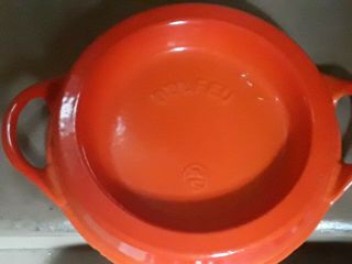 Rare Vintage Orange Le Creuset Cousances Doufeu 26 Cast Iron Lid Cooking Pot