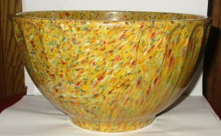Vintage Boonton Ware Melmac Yellow Confetti Spatter 9 1/2” Mixing Bowl -