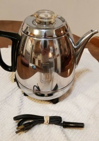 Vintage General Electric Percolator Pot Belly 9 Cup Automatic Coffee Maker