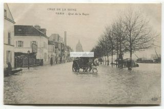 Paris Flood 1910 - Crue De La Seine,  Quai De La Rapee - Old Postcard