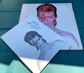 David Bowie - Aladdin Sane Lp Vinyl Record Signed Printed Fan Club Issue 1973