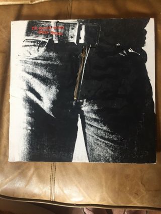 The Rolling Stones Sticky Fingers Vinyl Lp,  Us 1971,  W/andy Warhol Gold (1) (2)