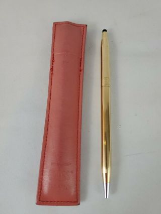 Vintage Ladies Cross Gold Filled Rose Pattern Ballpoint Pen W/purse -