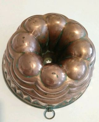 Vintage Copper Bundt Cake Jelly Mold Antique Wagner West Germany