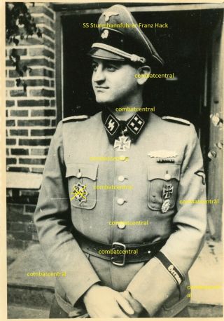 Waffen Ss Sturmbannfuhrer Franz Hack Portrait Knights Cross Oak Leaves Germania