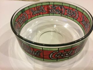 Rare Drink Coca - Cola Glass Tiffany Style Stained 5 - In Collectible Coke Dip Bowl