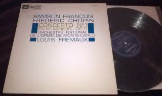 Samson Francois Chopin Concerto No.  1 Louis Fremaux Lp Columbia Cca 1066 Stereo