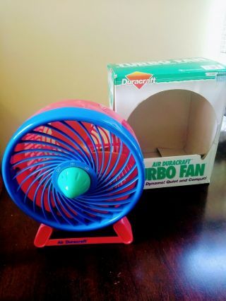 Vintage Duracraft 1993 Small Table Turbo Fan Retro 90s Dt - 740 Primary Series
