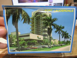 Vintage Old Postcard Florida Fort Ft Lauderdale Pier 66 Hotel 17th Street Cars