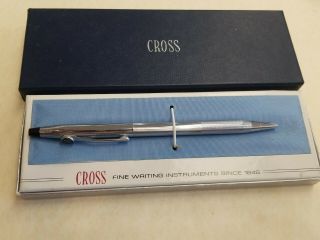 Vtg Cross Lustrous Chrome Ballpoint Pen W/ge (general Electric) On Clip